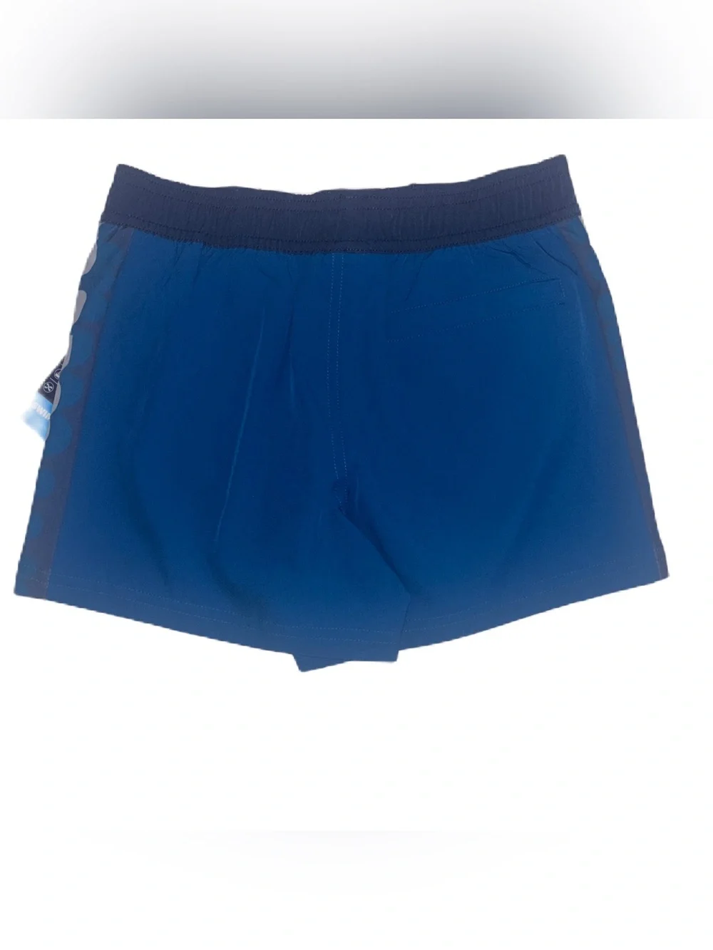Rugged Shark Boys' Navy Blue Swim Trunks with Wavy Side Panels S (6/7)